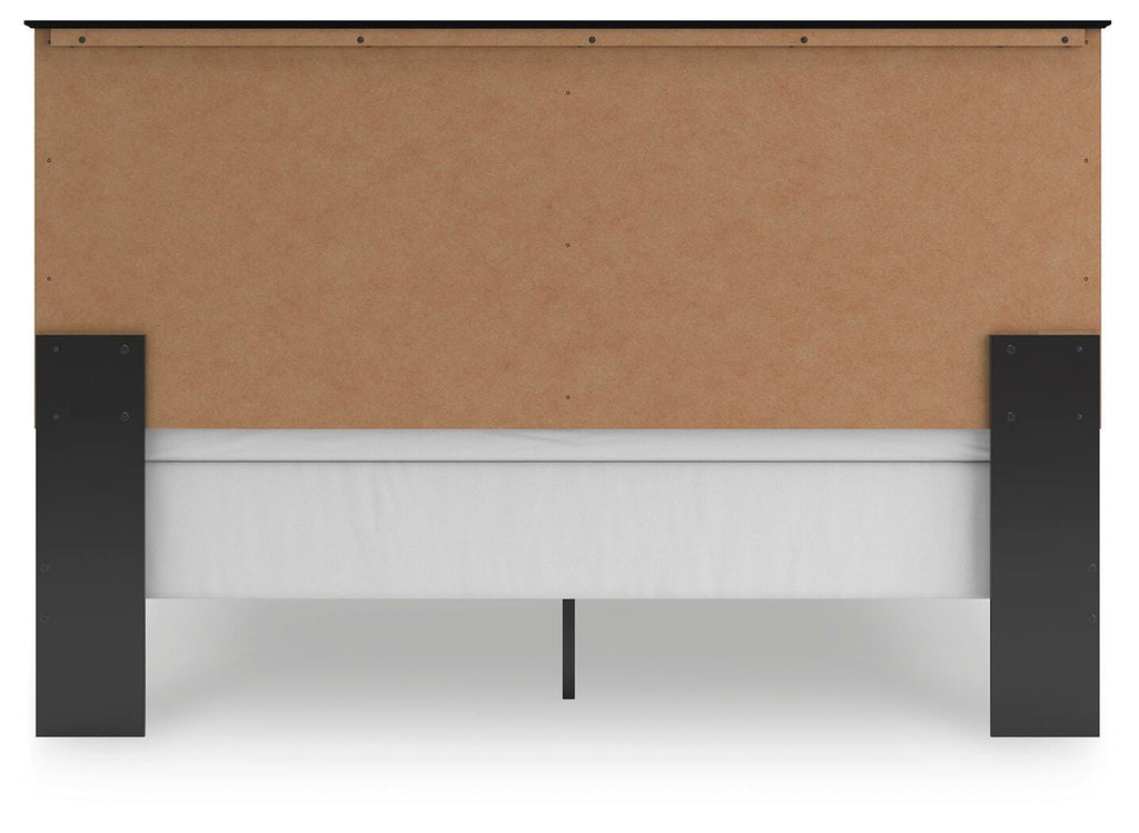 Maribel King Panel Bed in Black, back view