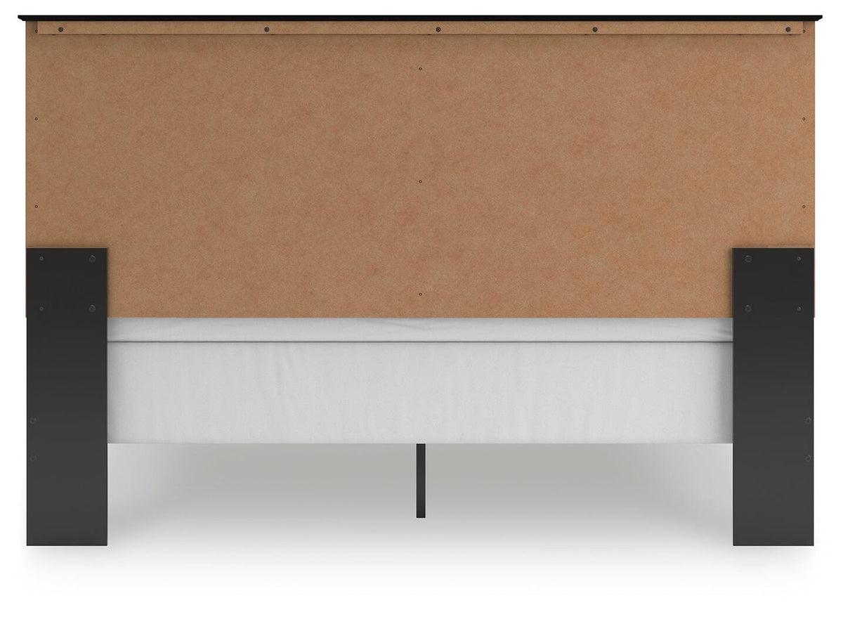 Maribel King Panel Bed in Black, back view
