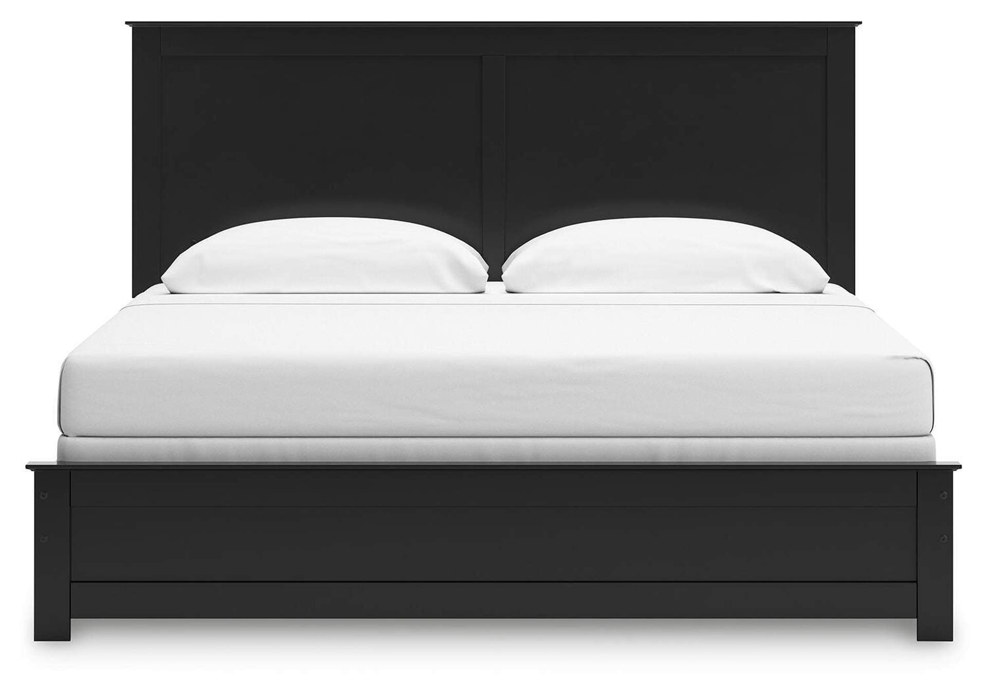 Maribel King Panel Bed with Mirrored Dresser and Chest