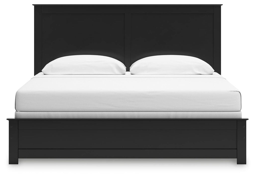 Maribel King Panel Bed in Black, front view