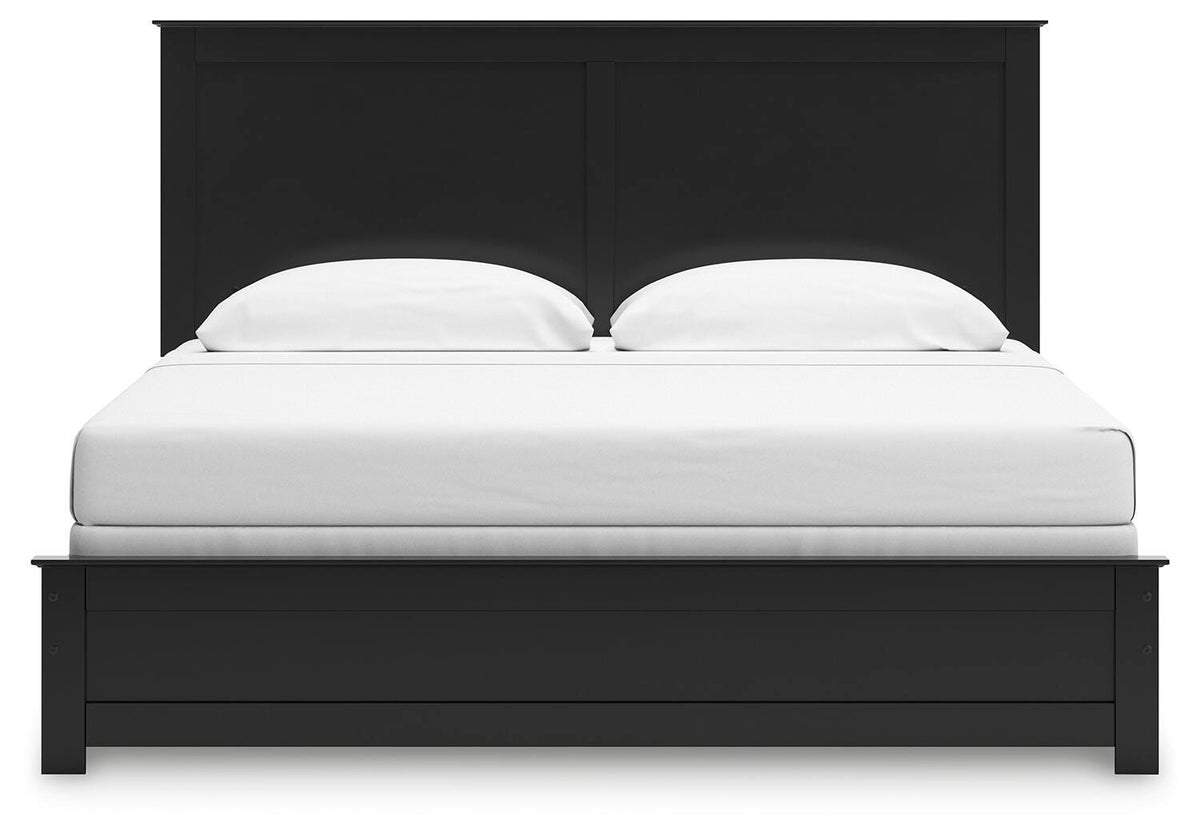 Maribel King Panel Bed in Black, front view