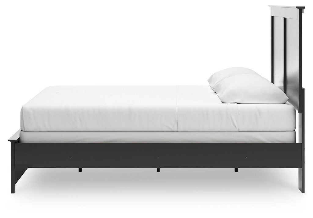 Maribel King Panel Bed in Black, alternate side view