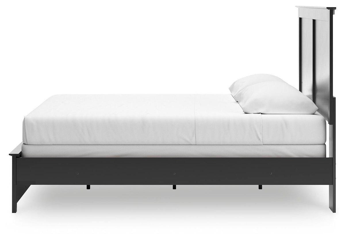 Maribel King Panel Bed in Black, alternate side view