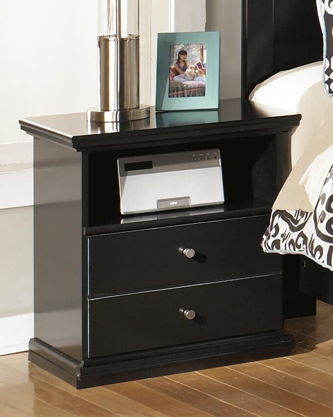 Maribel Nightstand in Black, lifestyle view