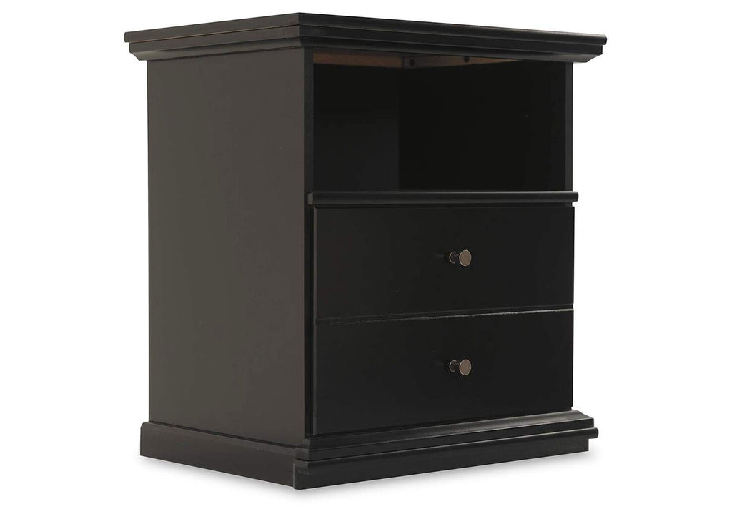 Maribel King Panel Bed, Dresser, Mirror, Chest and 2 Nightstands angled view