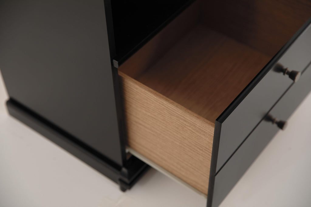 Maribel Nightstand in Black, detail view