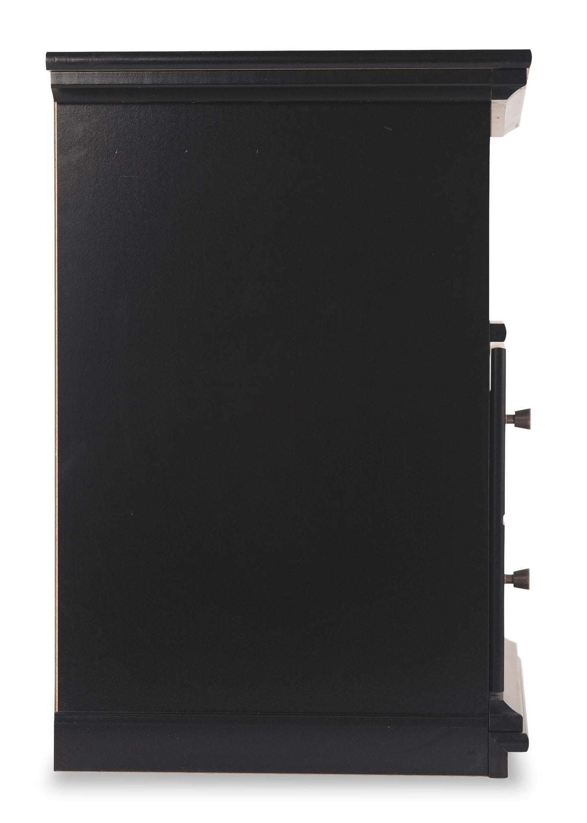 Maribel Nightstand in Black, side view