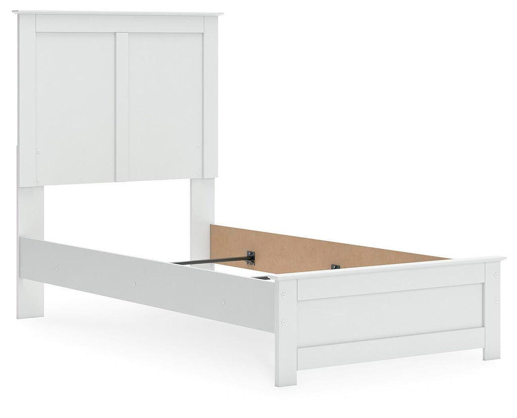 Bostwick Shoals Twin Panel Bed in White, angle view