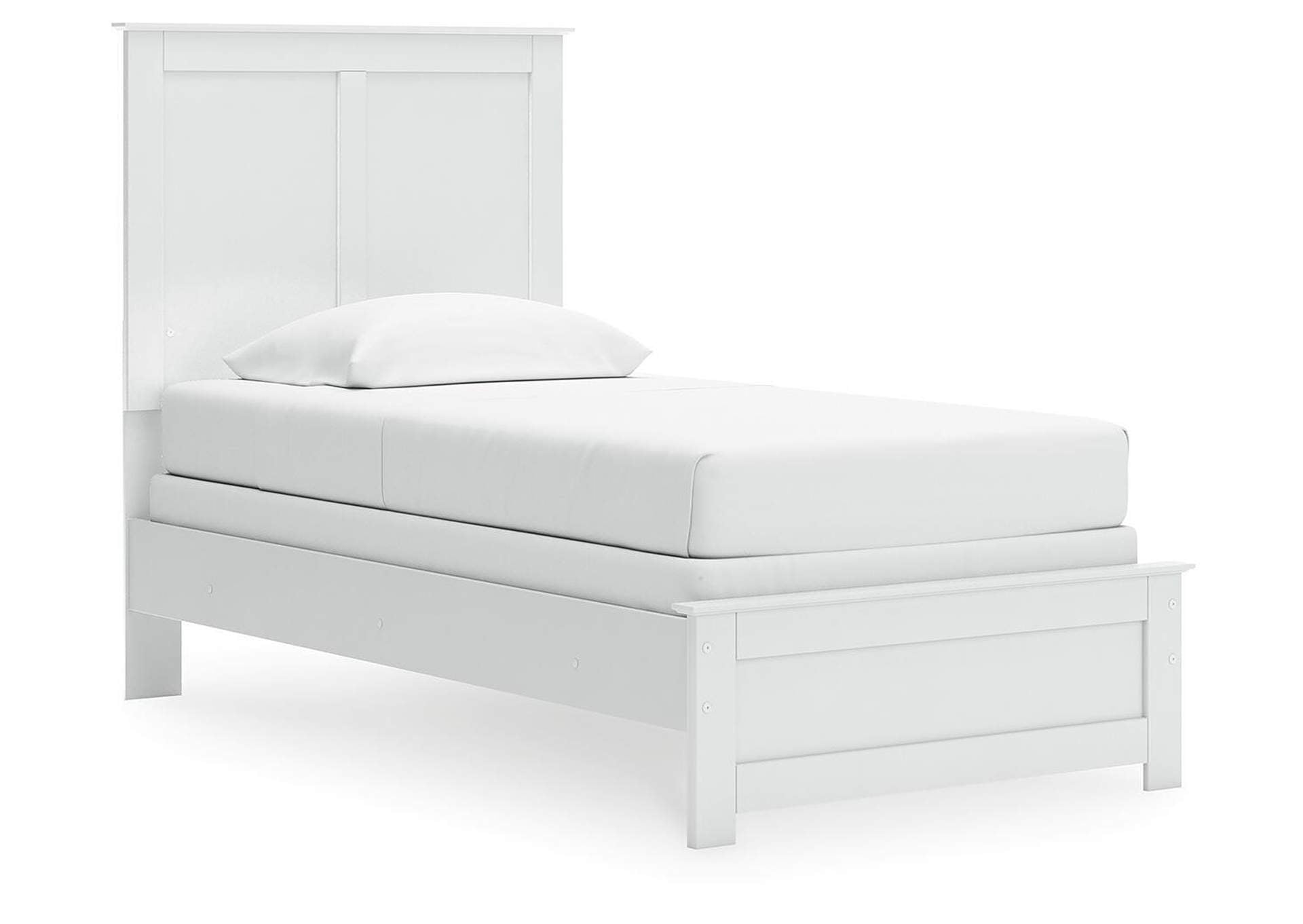 Bostwick Shoals Twin Panel Bed with Mirrored Dresser and Chest angled view