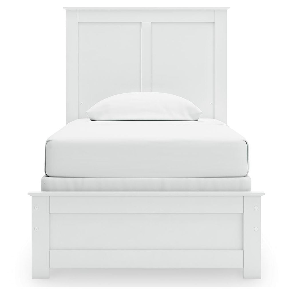 Bostwick Shoals Twin Panel Bed in White, front view
