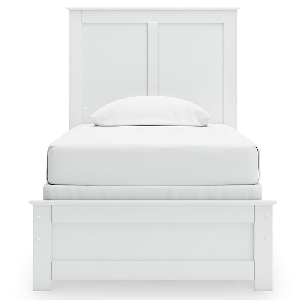 Bostwick Shoals Twin Panel Bed in White, front view