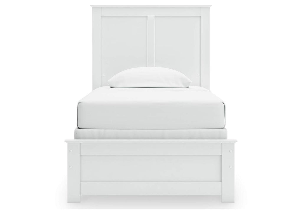 Bostwick Shoals Twin Panel Bed with Mirrored Dresser and Nightstand front view