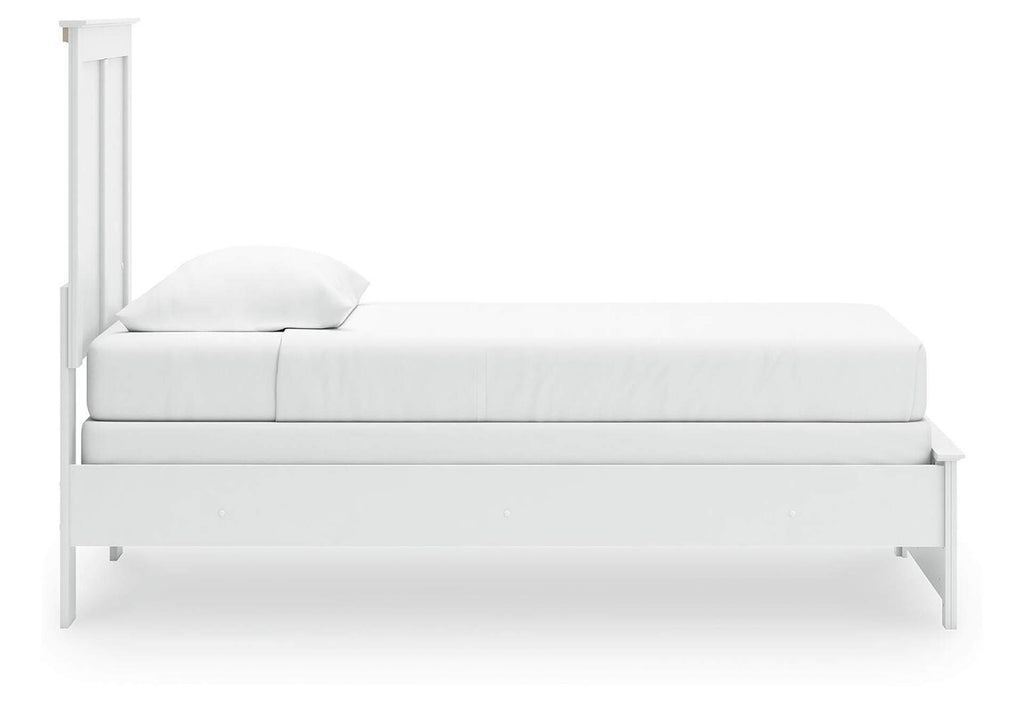 Bostwick Shoals Twin Panel Bed with Mirrored Dresser and Chest side view