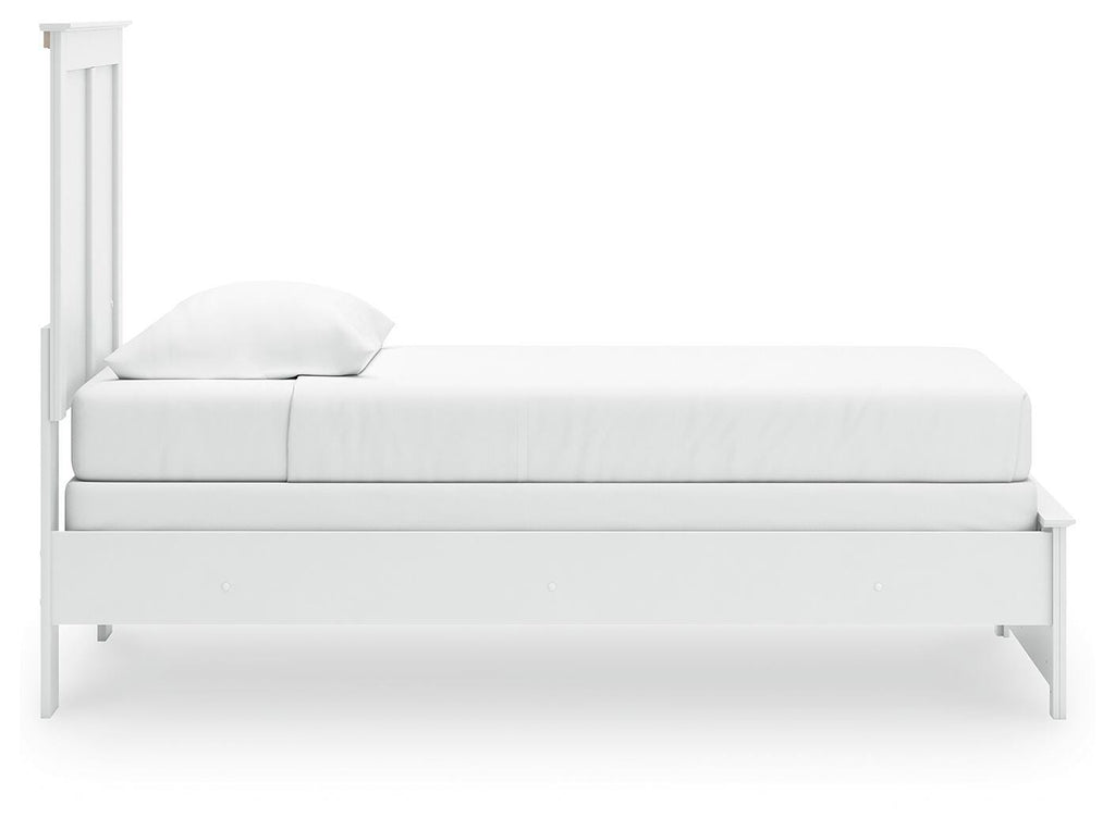 Bostwick Shoals Twin Panel Bed in White, side view