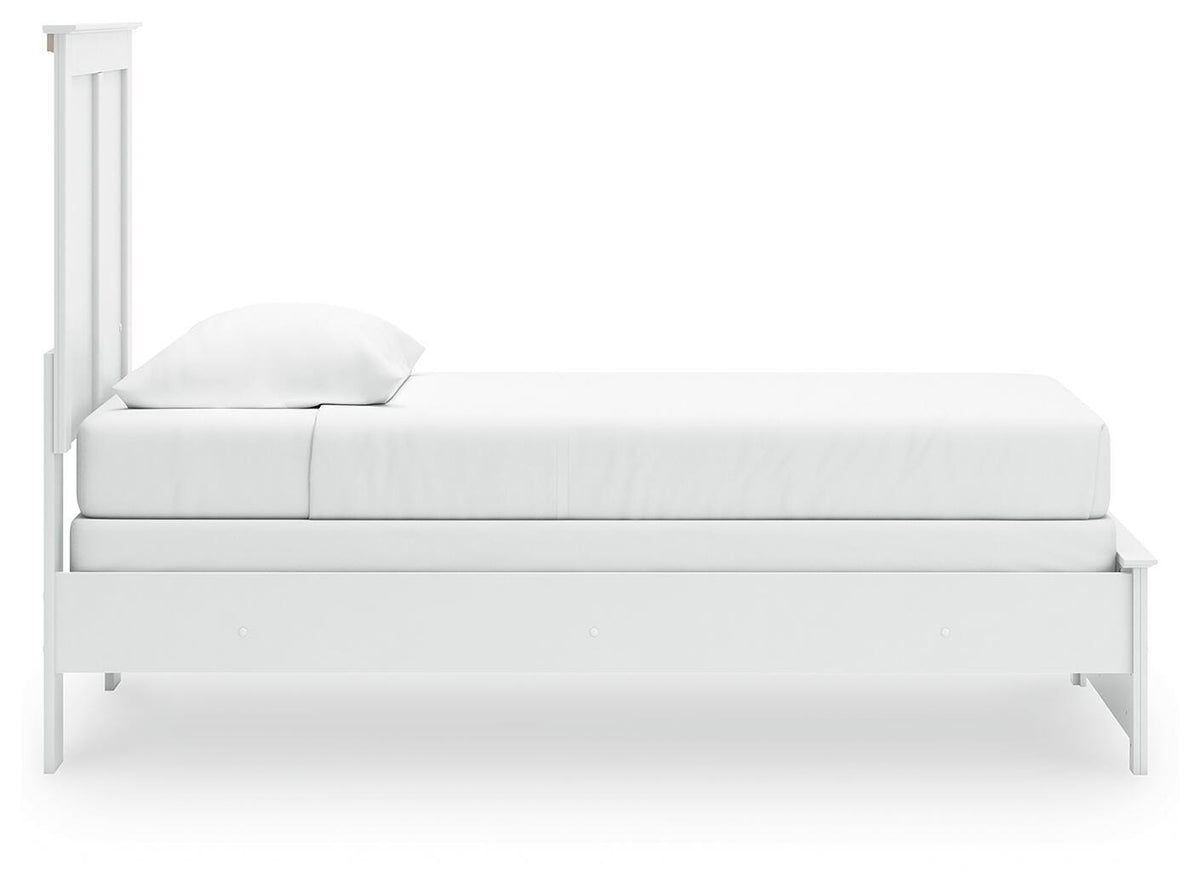 Bostwick Shoals Twin Panel Bed in White, side view