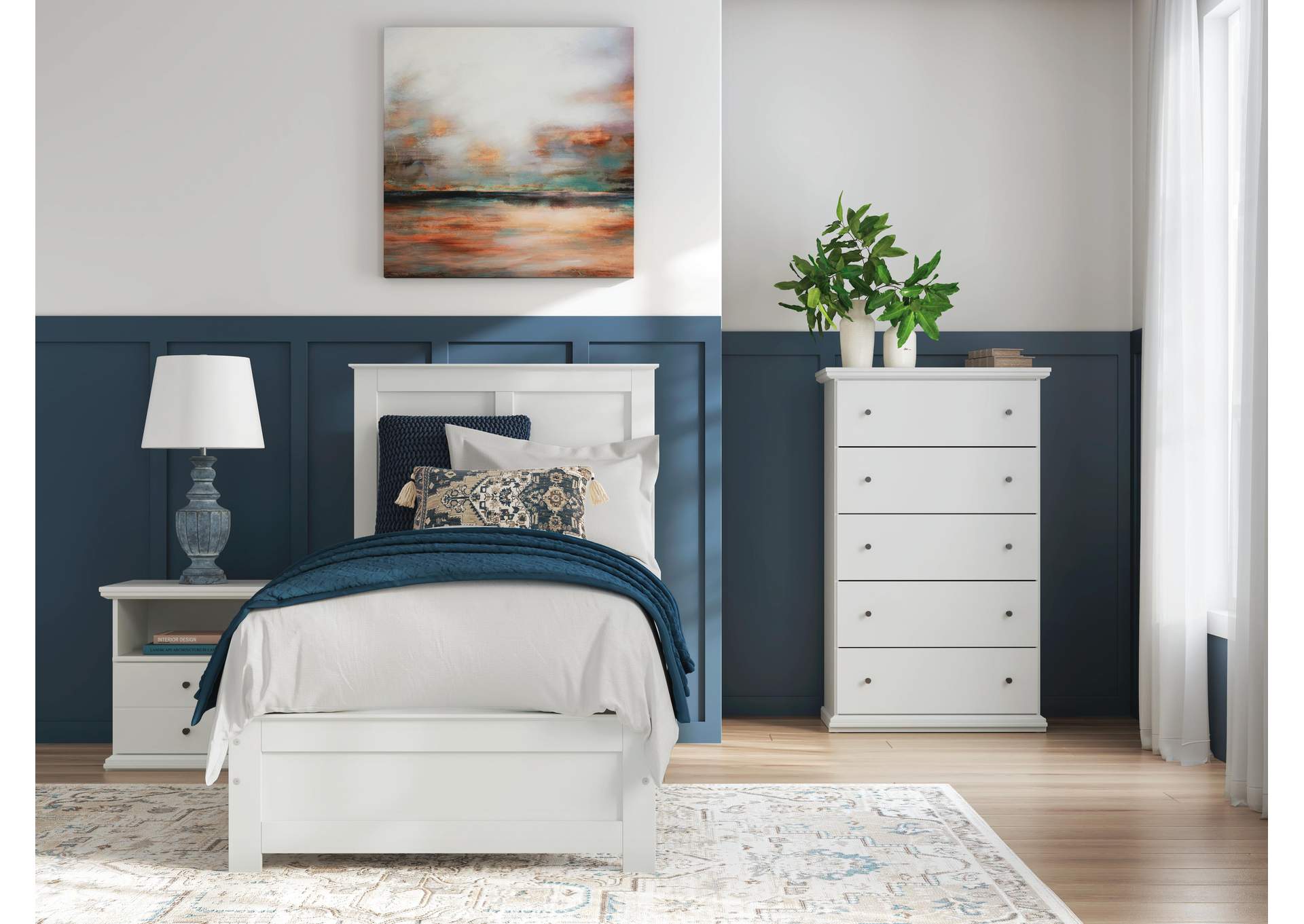 Bostwick Shoals Full Panel Bed, Dresser, Mirror, Chest and 2 Nightstands