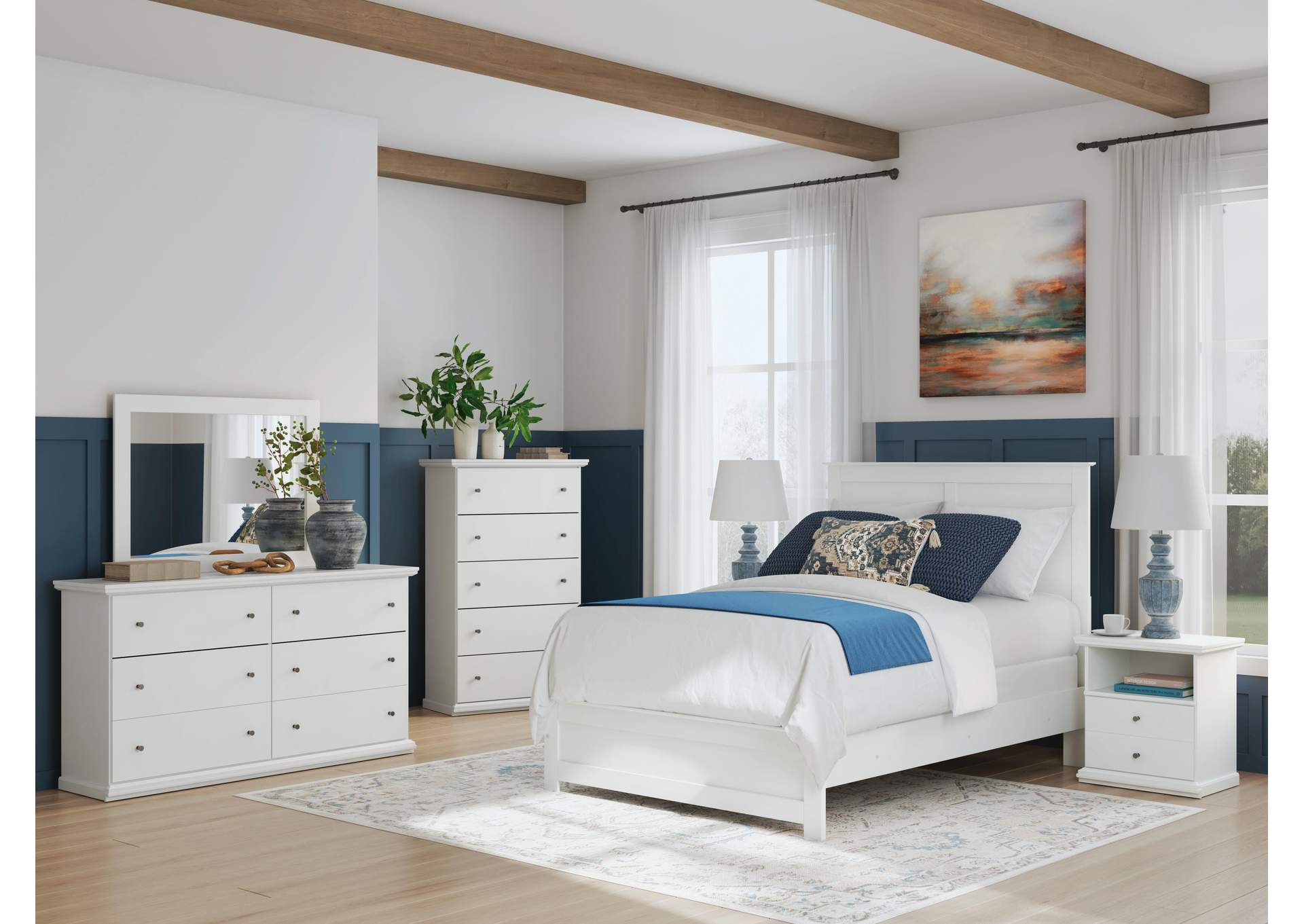 Bostwick Shoals Full Panel Bed, Dresser, Mirror, Chest and 2 Nightstands