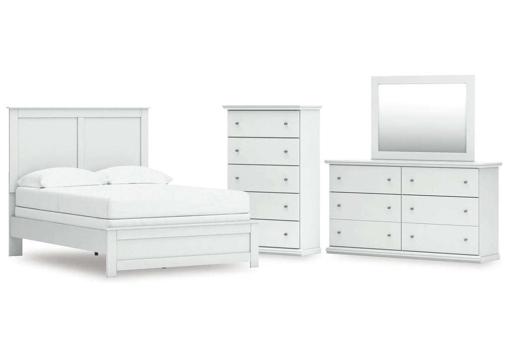 Bostwick Shoals Full Panel Bed with Mirrored Dresser and Chest