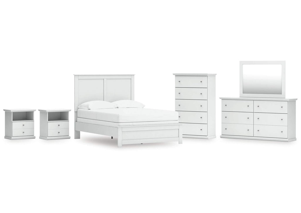 Bostwick Shoals Full Panel Bed, Dresser, Mirror, Chest and 2 Nightstands