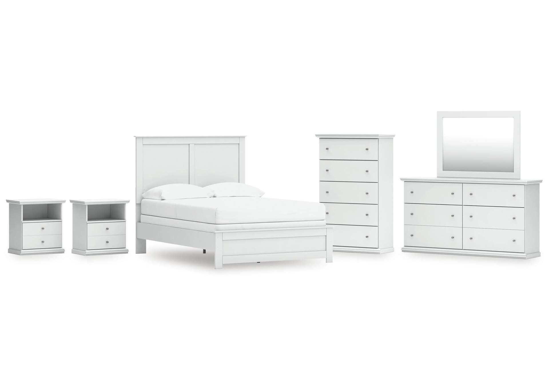 Bostwick Shoals Full Panel Bed, Dresser, Mirror, Chest and 2 Nightstands