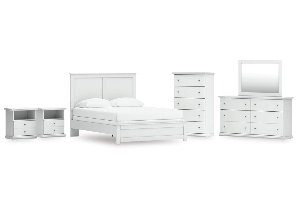 Bostwick Shoals Queen Panel Bed, Dresser, Mirror, Chest and 2 Nightstands