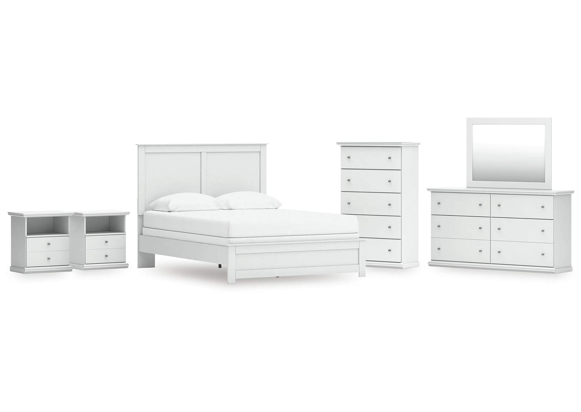 Bostwick Shoals Queen Panel Bed, Dresser, Mirror, Chest and 2 Nightstands