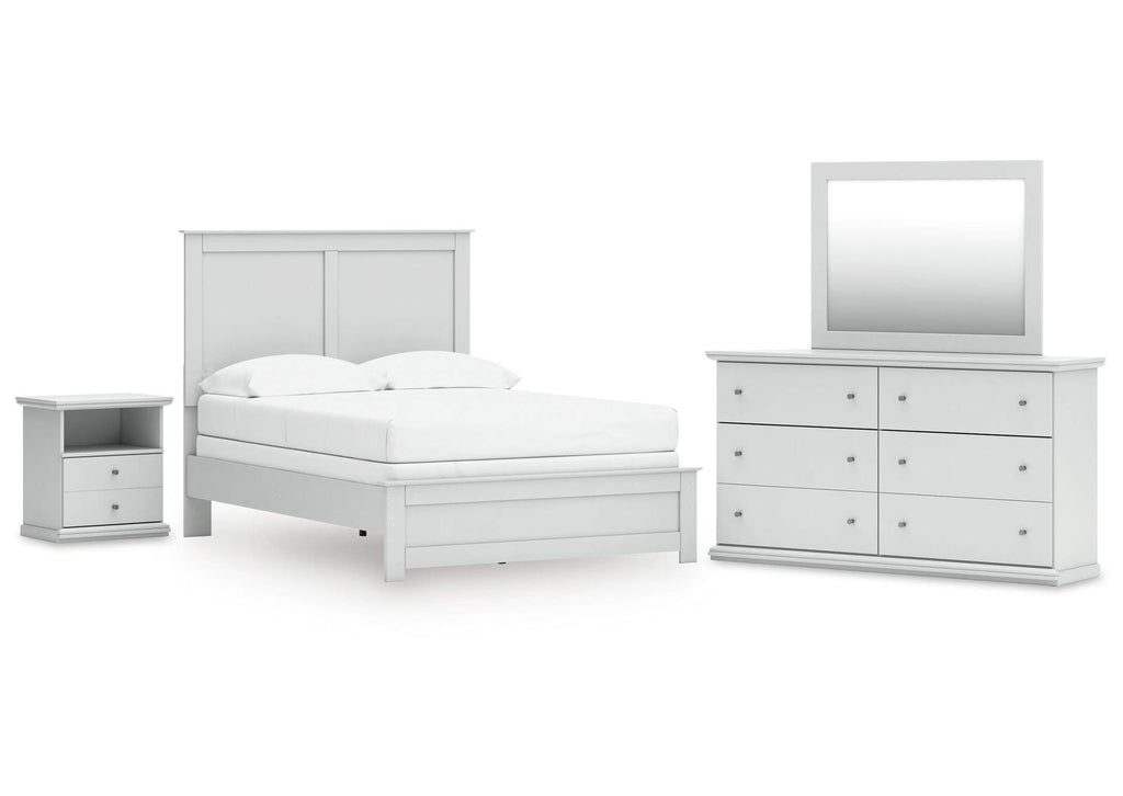 Bostwick Shoals Full Panel Bed with Mirrored Dresser and Nightstand