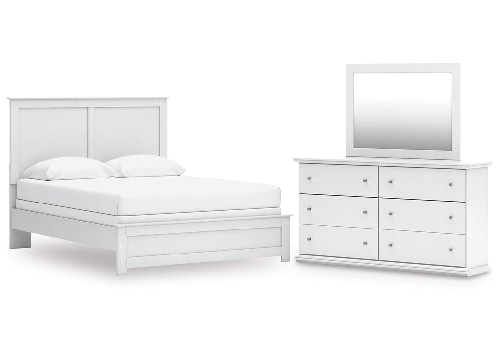 Bostwick Shoals Queen Panel Bed with Mirrored Dresser