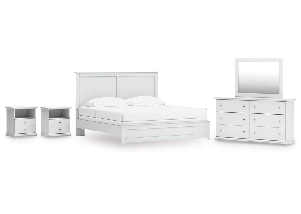 Bostwick Shoals King Panel Bed, Dresser, Mirror and 2 Nightstands