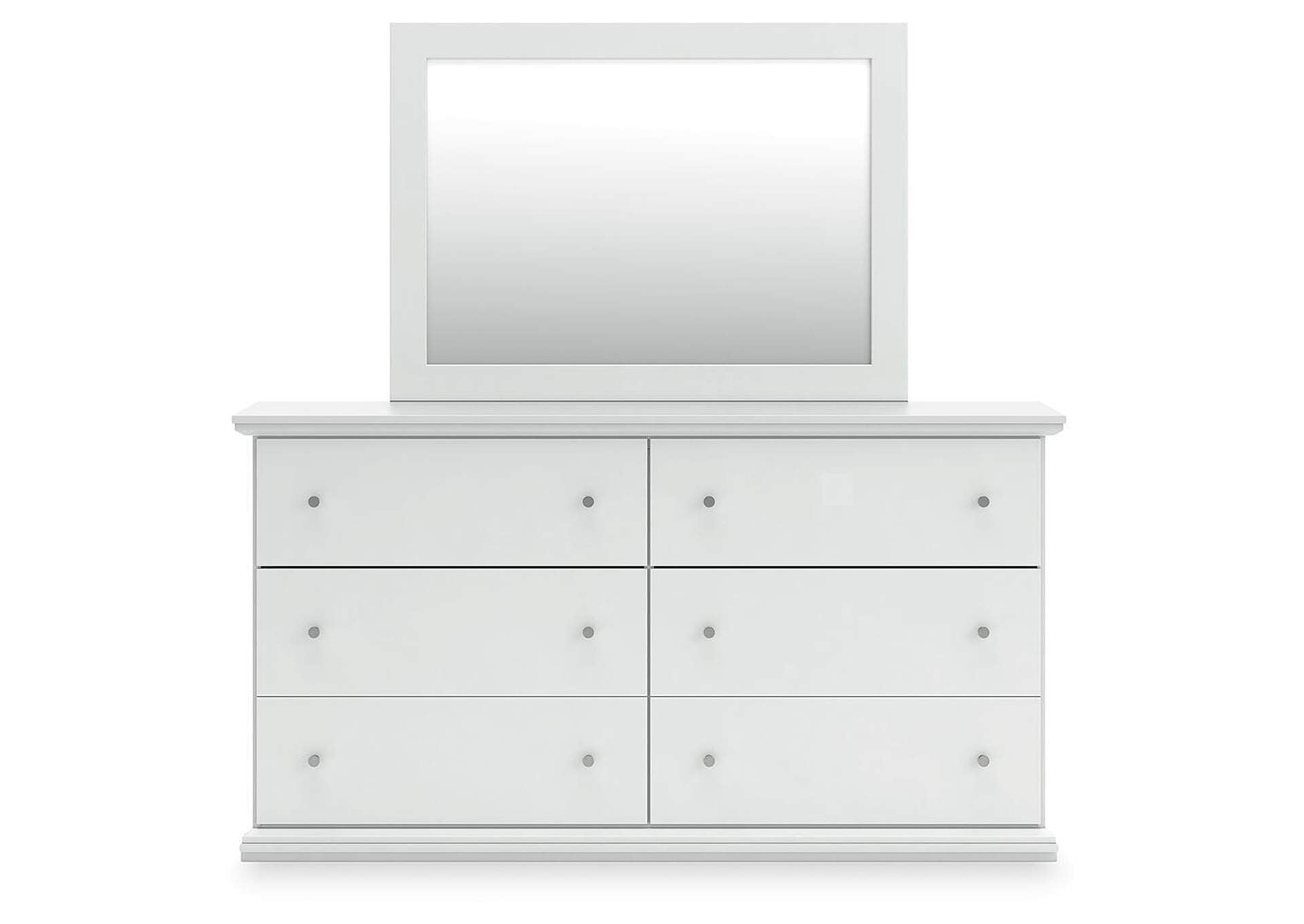 Bostwick Shoals King Panel Bed with Mirrored Dresser front view