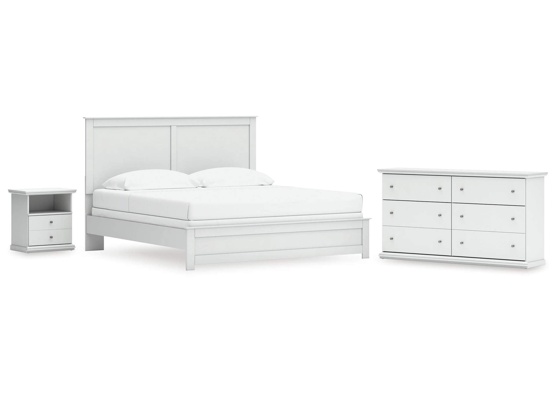 Bostwick Shoals King Panel Bed, Dresser and Nightstand