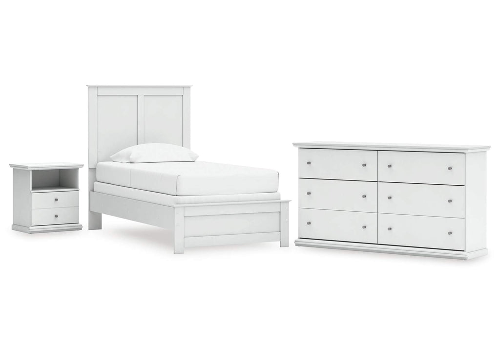 Bostwick Shoals Twin Panel Bed, Dresser and Nightstand