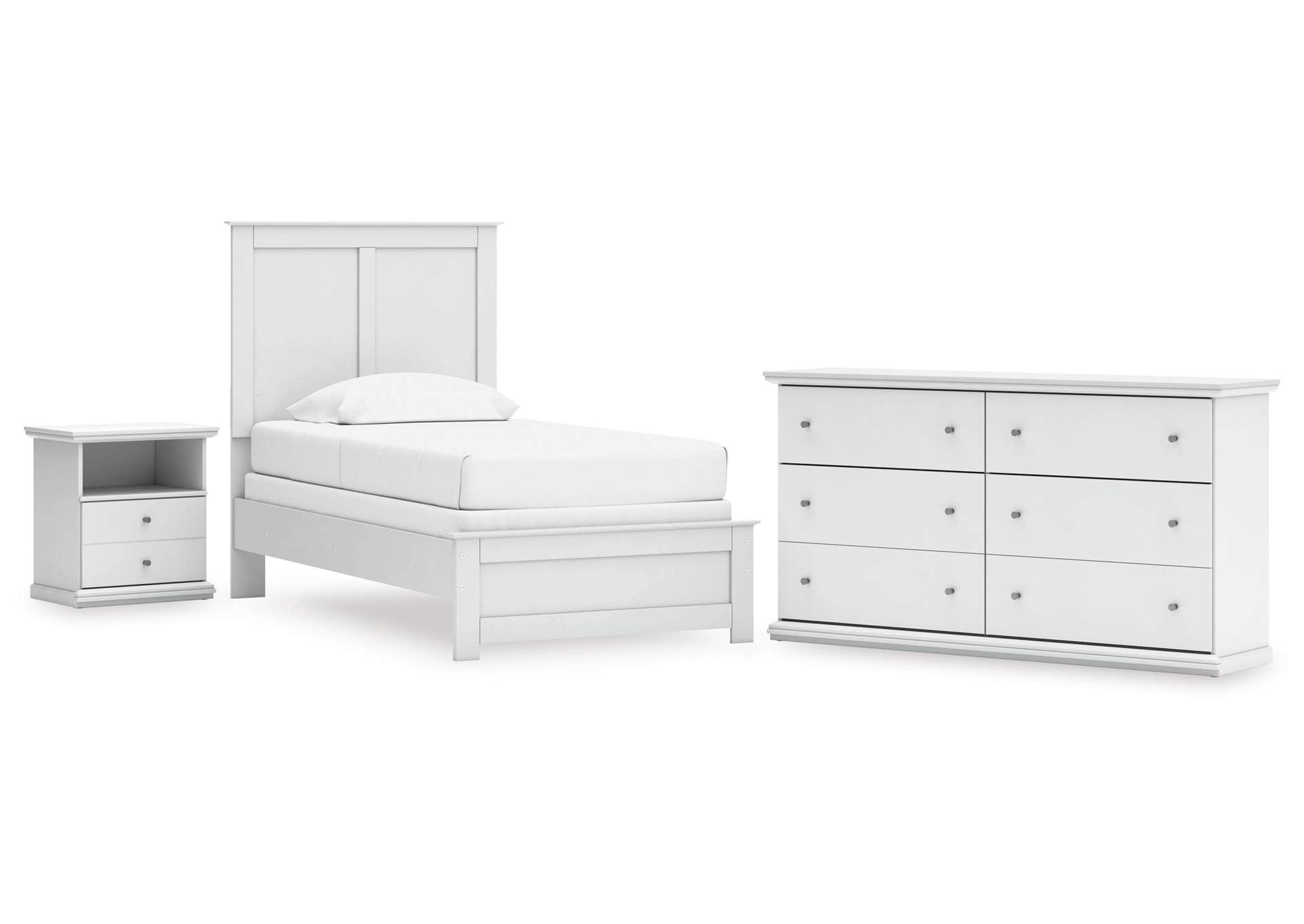Bostwick Shoals Twin Panel Bed, Dresser and Nightstand