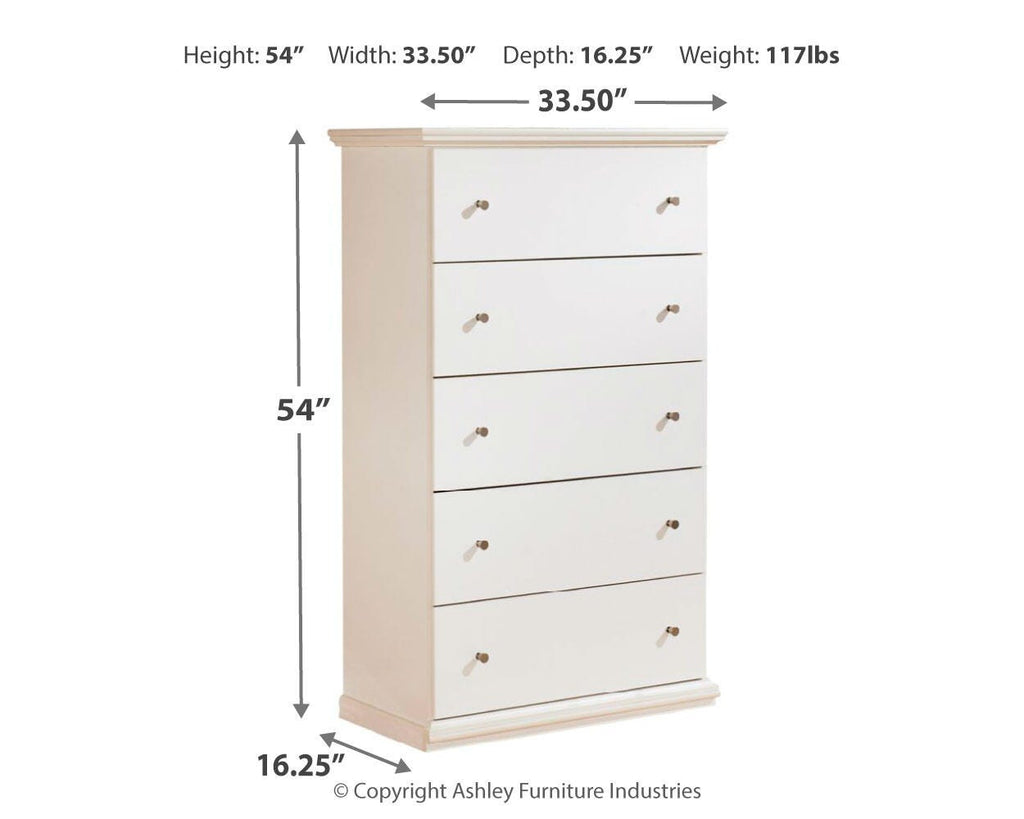 Bostwick Shoals Chest of Drawers in White, alternate view 5