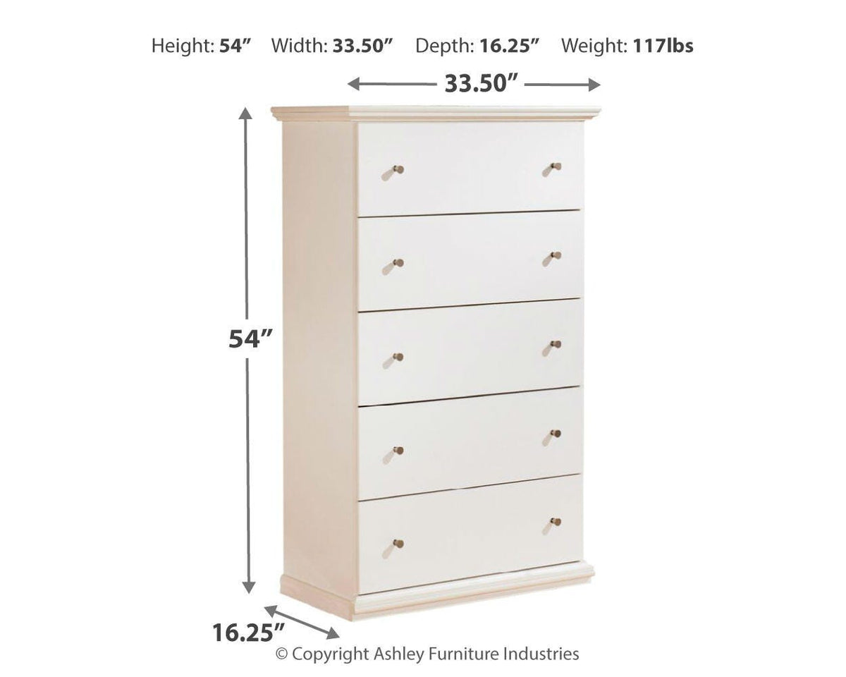 Bostwick Shoals Chest of Drawers in White, alternate view 5