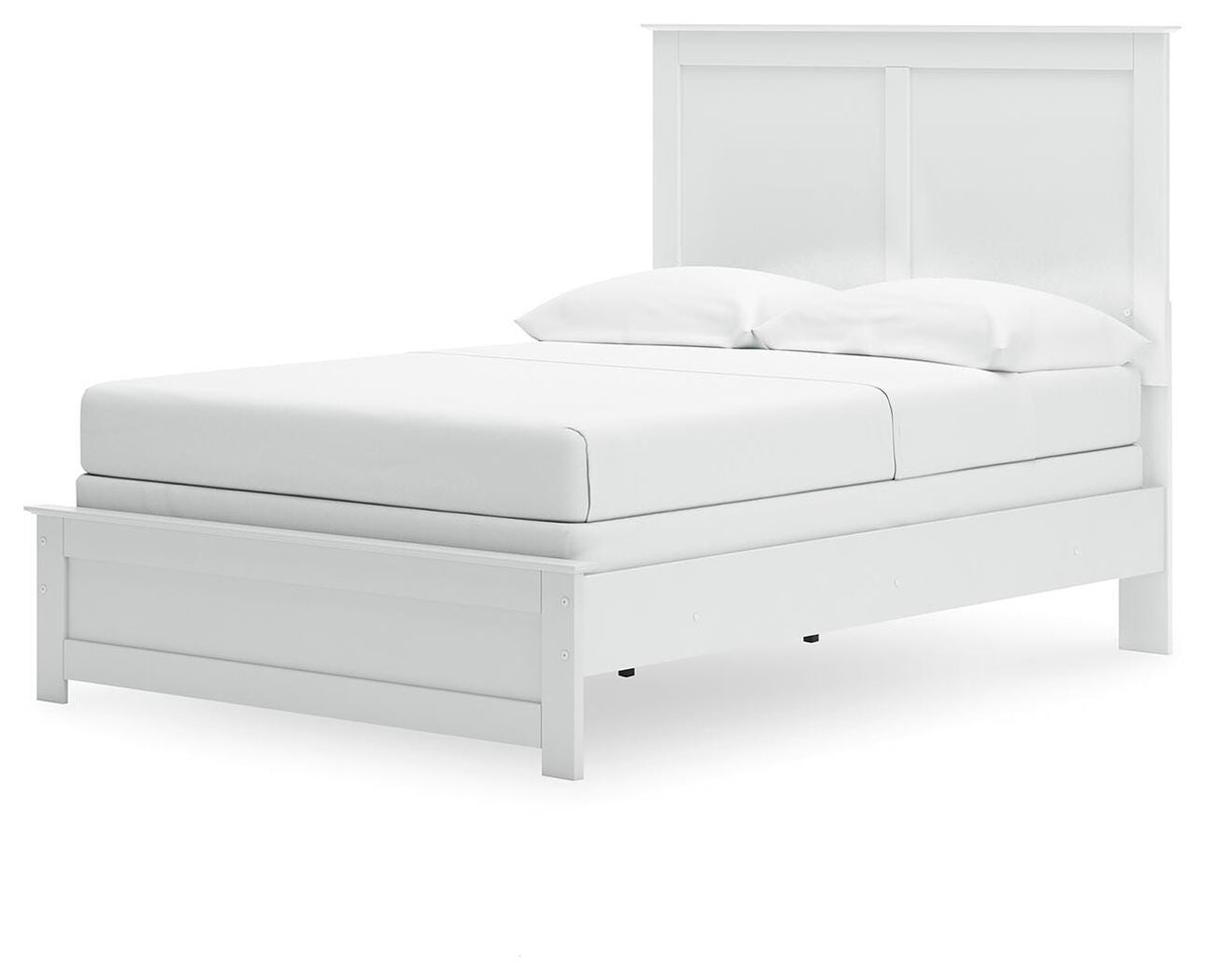 Bostwick Shoals Full Panel Bed in White, angle view