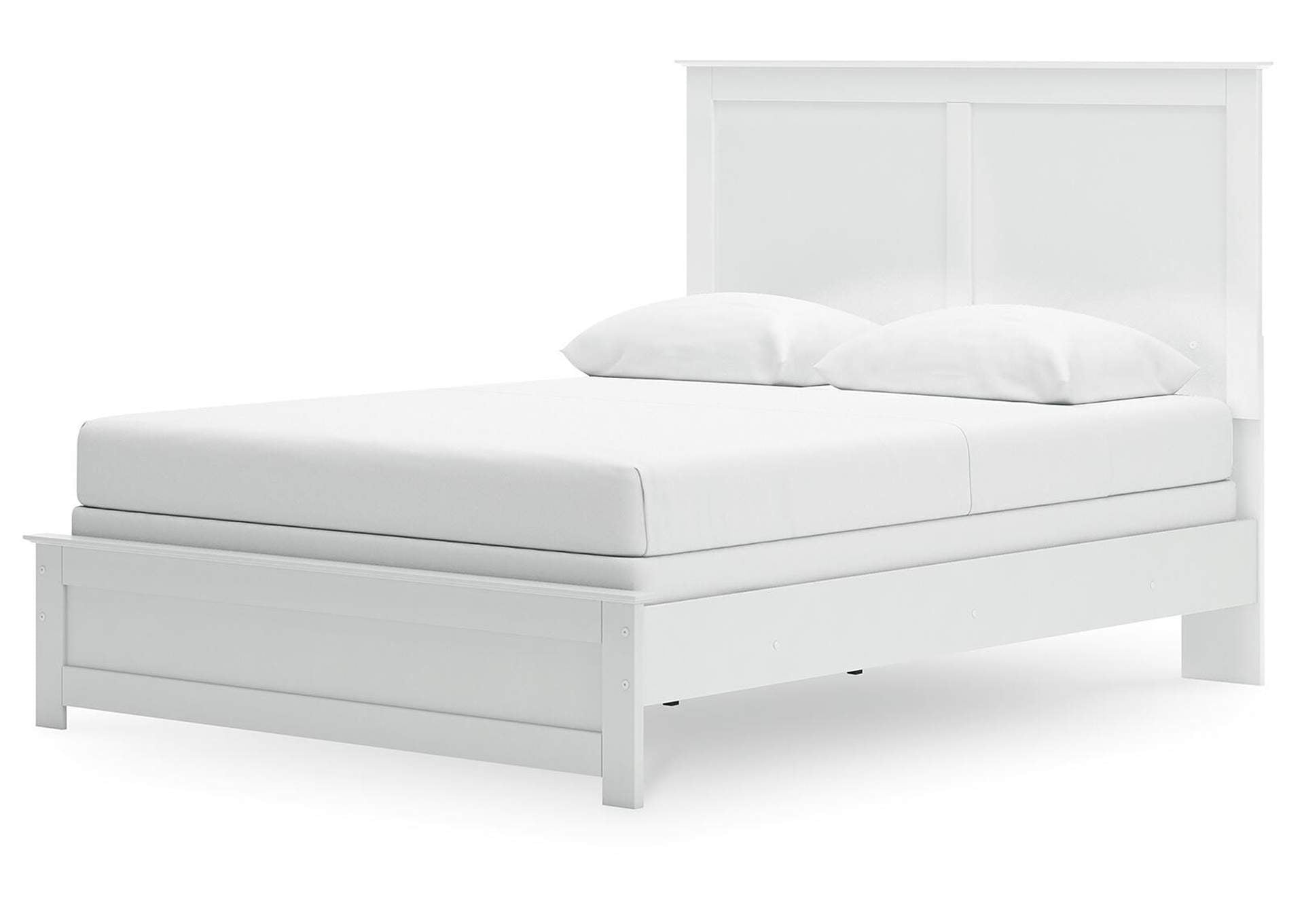Bostwick Shoals Queen Panel Bed with Mirrored Dresser, Chest and Nightstand angled view