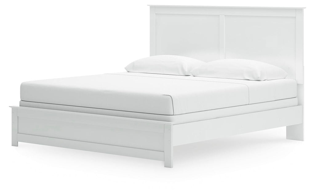 Bostwick Shoals King Panel Bed in White, angle view