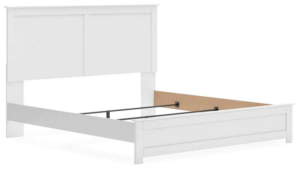 Bostwick Shoals King Panel Bed in White, angle view
