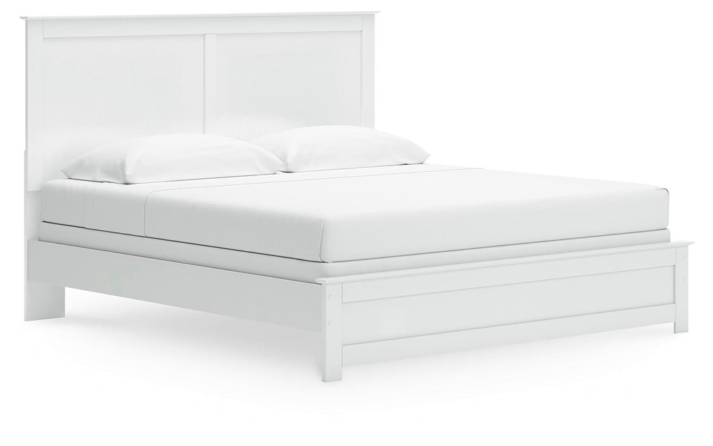 Bostwick Shoals King Panel Bed in White, angle view
