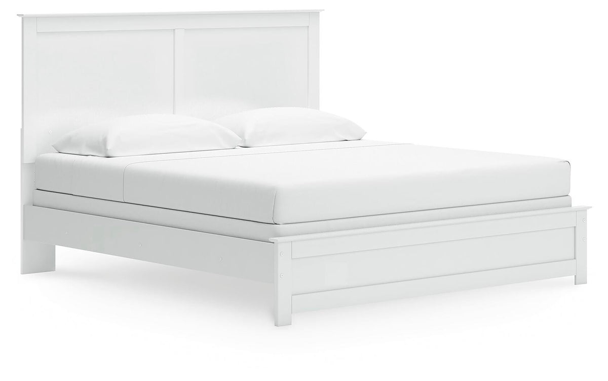 Bostwick Shoals King Panel Bed in White, angle view