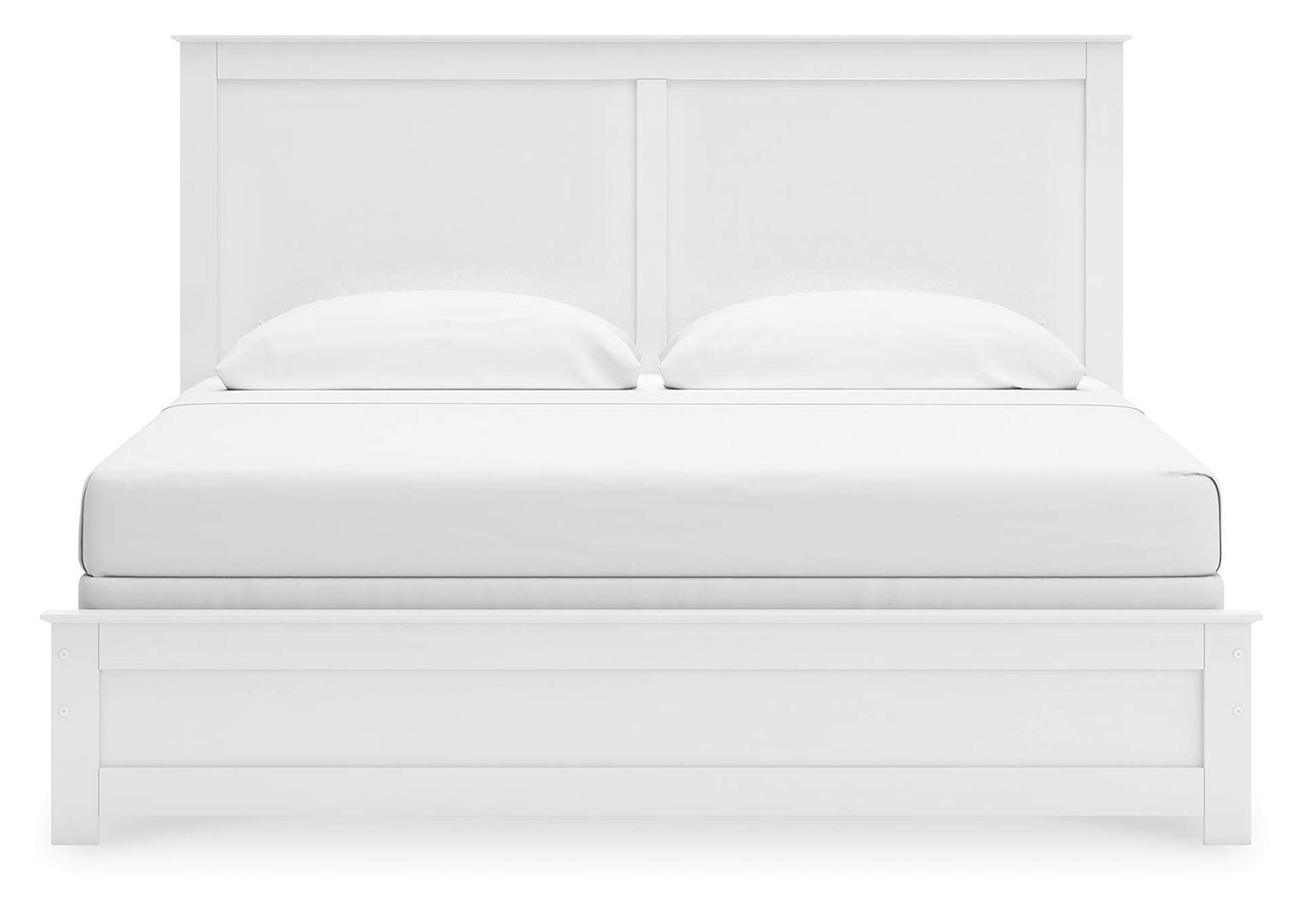 Bostwick Shoals King Panel Bed with Mirrored Dresser and Nightstand