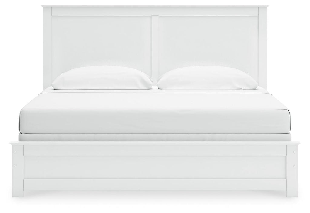 Bostwick Shoals King Panel Bed in White, front view