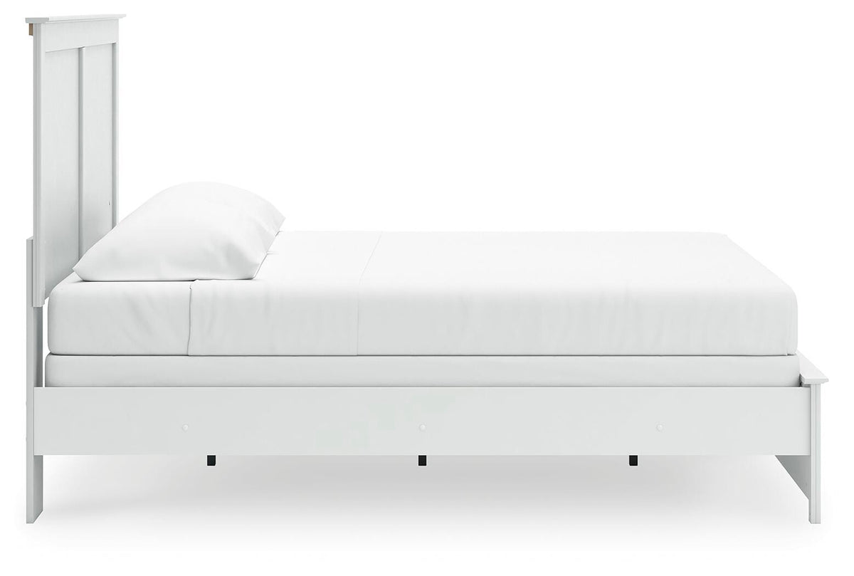 Bostwick Shoals King Panel Bed in White, side view