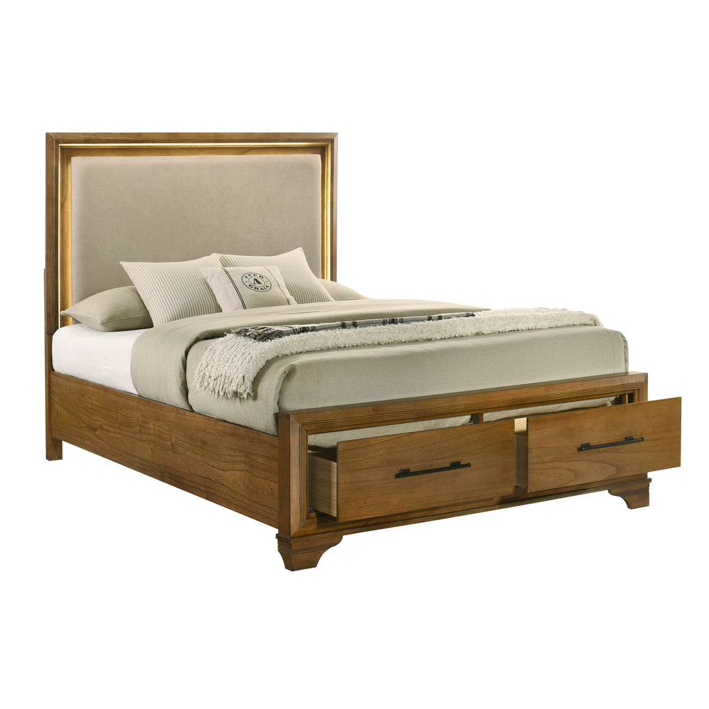 Talcott Lighted Queen Bed - Honey
