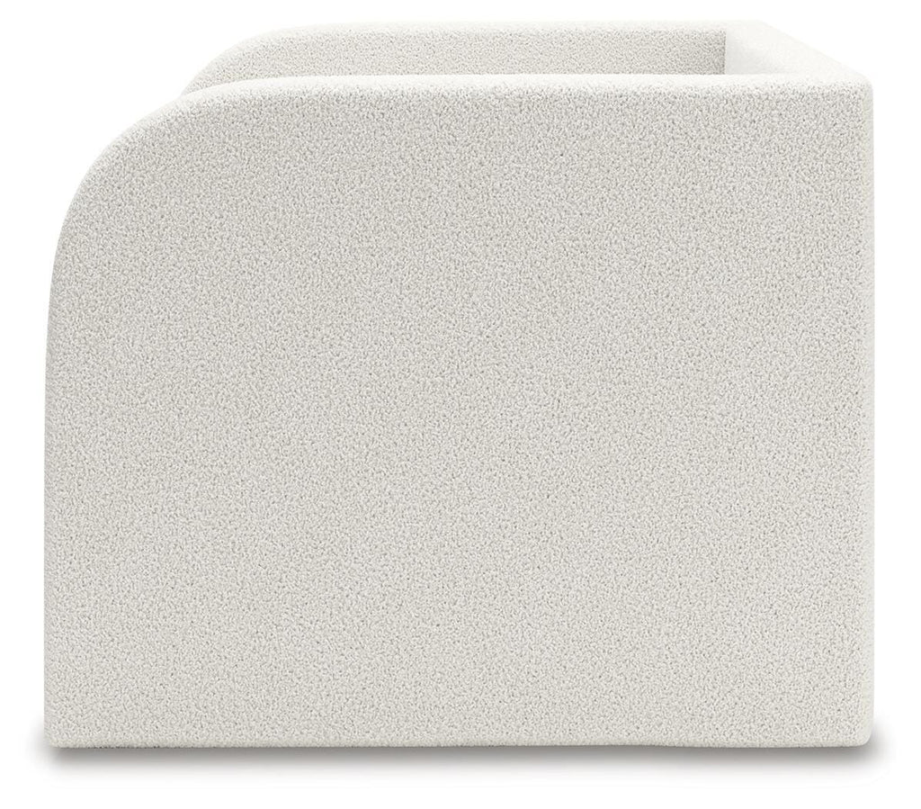 Arloster Twin Upholstered Day Bed with Storage in Tan/White, alternate side view