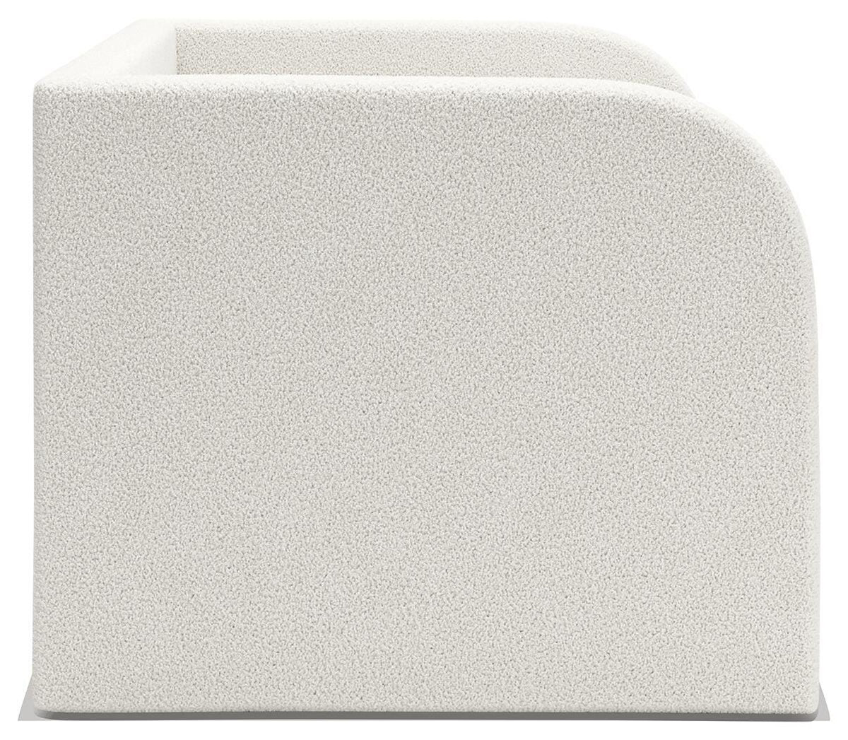 Arloster Twin Upholstered Day Bed with Storage in Tan/White, side view