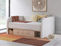 Arloster Full Upholstered Day Bed with Storage in Tan/White
