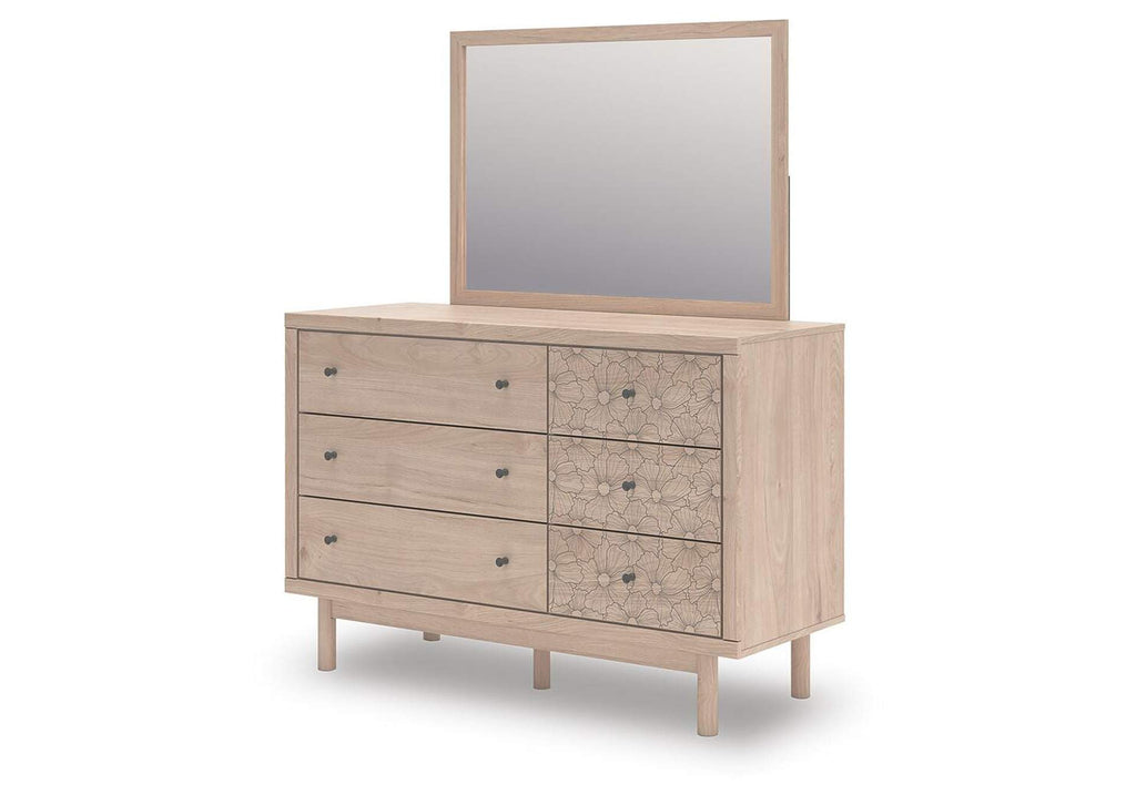 Arloster Dresser and Mirror angled view