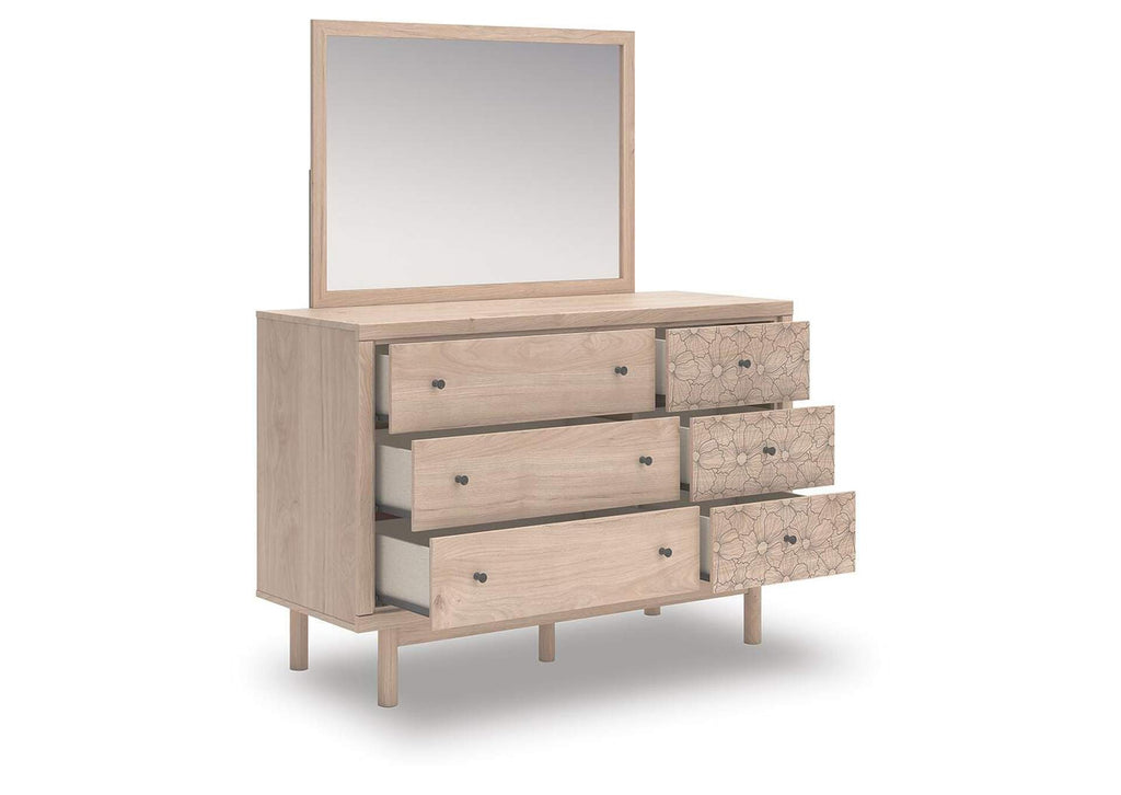 Arloster Dresser and Mirror angled view